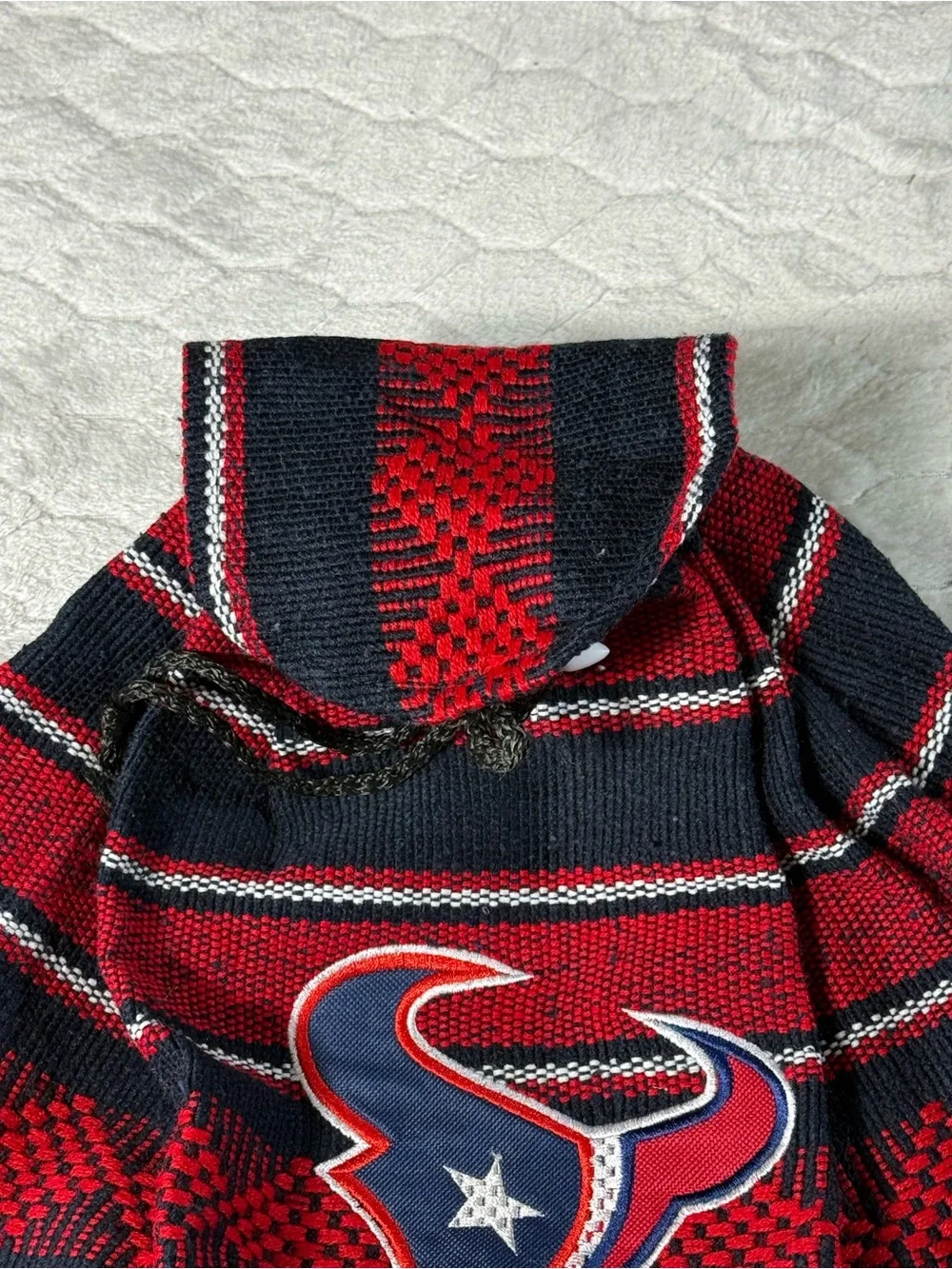 Houston Texans‎ Handmade Woven Drawstring Backpack Cinch Bag NFL Fan NWOT